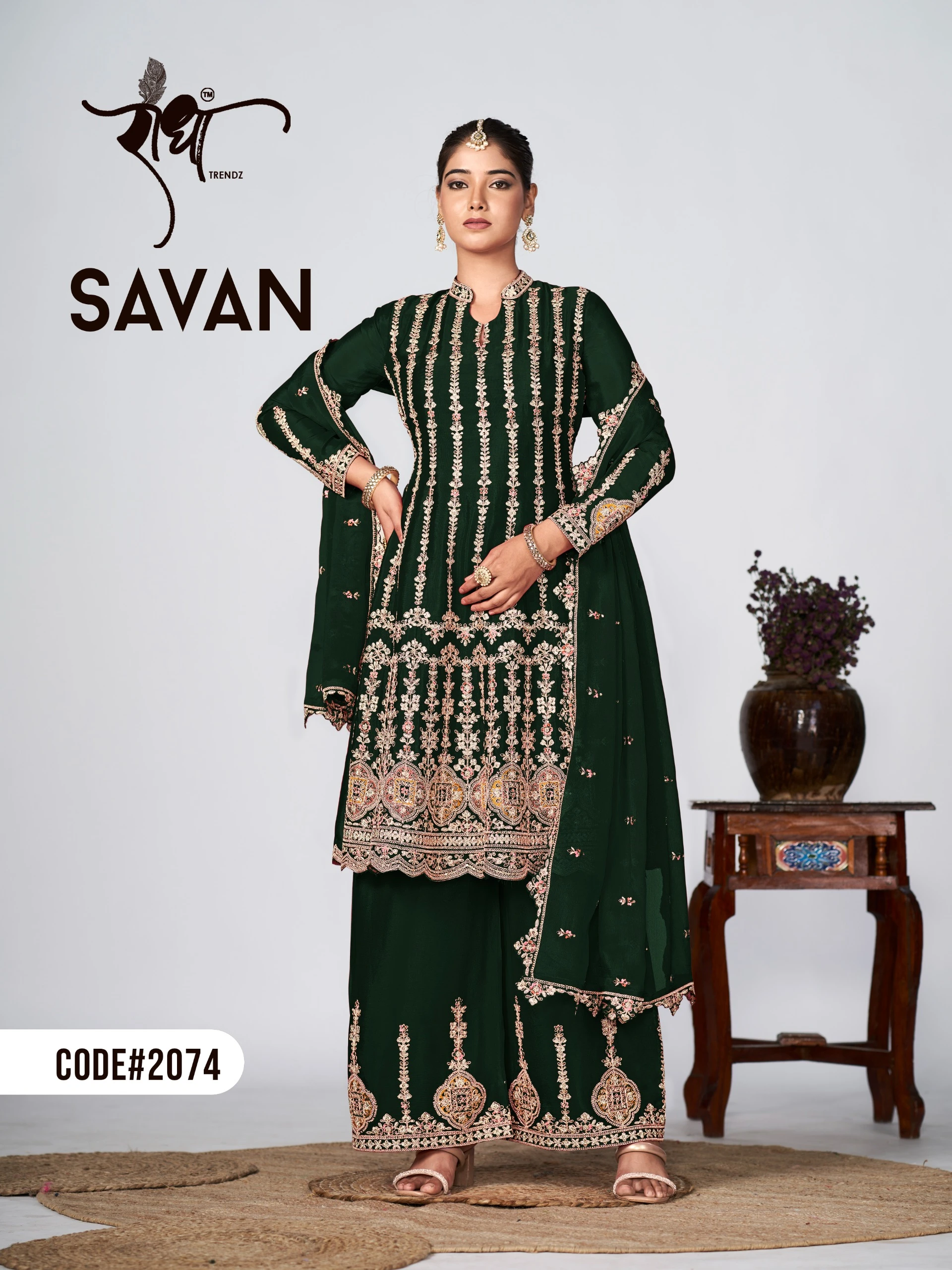 Radha Trendz Savan Heavy Premium Chinon Wholesale Designer Readymade Salwar Suit Catalog — Wholesale Salwar Suits, MPA wholesale from Surat - Gallery Image 2